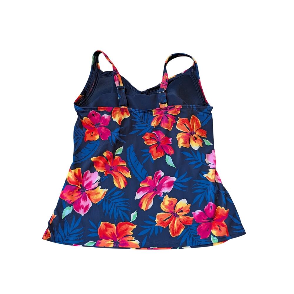 Lands' End Womens Size 16W Floral Tankini Swimsuit Top